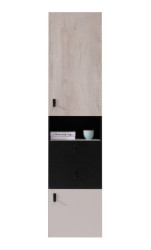 Úzká vysoká černá skříň saturn - levá/pravá
