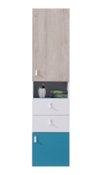 Úzká vysoká modrá skříň saturn - levá/pravá