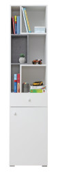 Úzký regál omega iii - bílá/beton