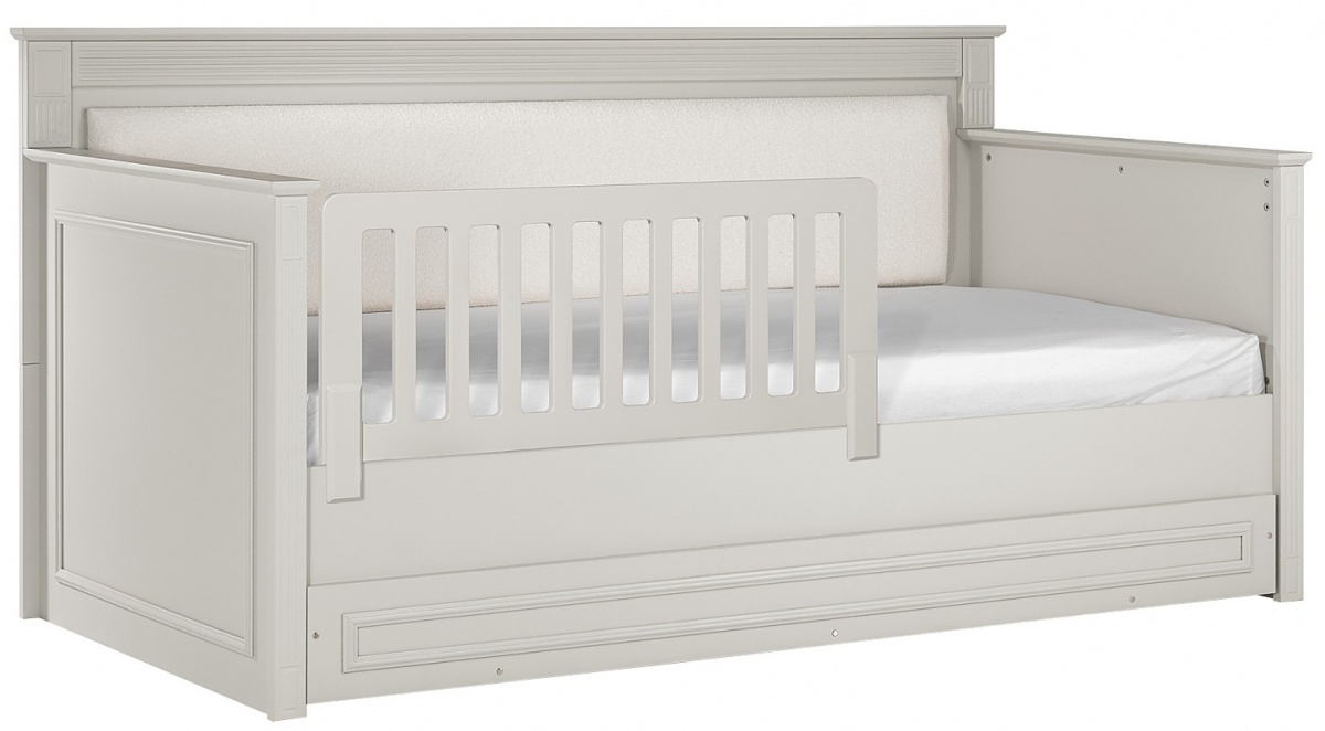 Válenda 90x200 se zásuvkou a zábranou esme - šedá