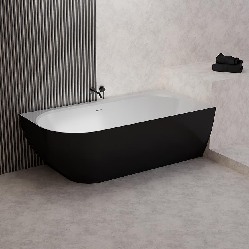 Vana Nelza 175x82 levá konglomerát černý/bílý mat