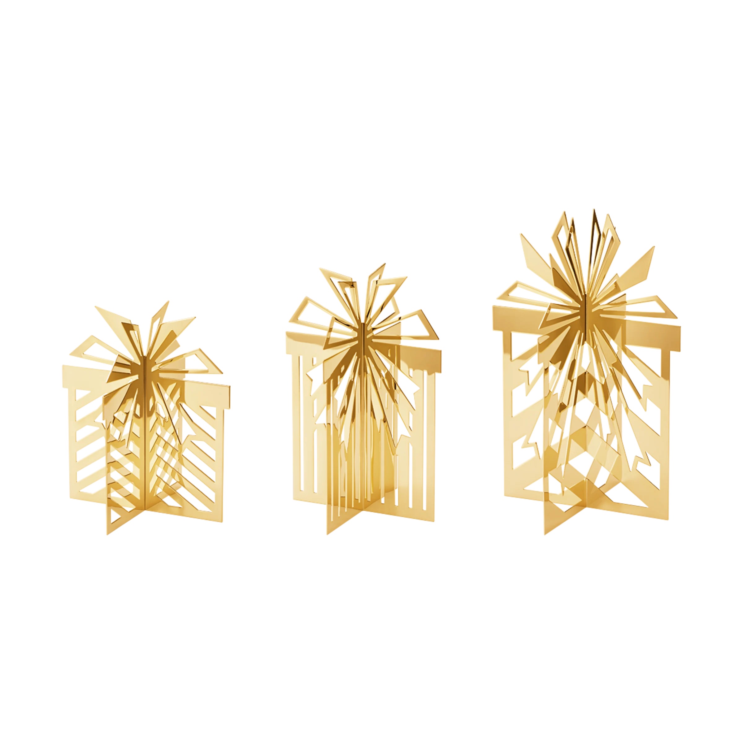 Vánoční ozdoba pozlacená 18 karátovým zlatem, set 3ks - Georg Jensen