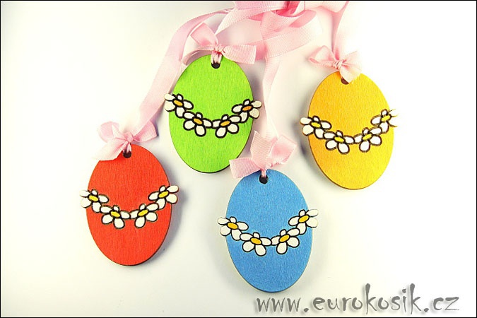 Velikonoční dekorace vajíčka 4ks