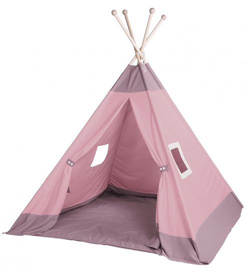 Velký textilní stan teepee 158x210cm - růžová