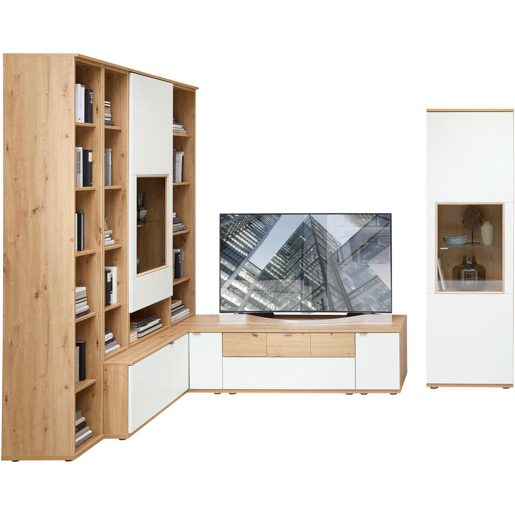 Venda OBÝVACÍ STĚNA bílá, barva starého dubu