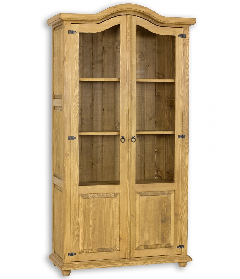 Venkovská selská vitrína vit 12 - k02 tmavá borovice