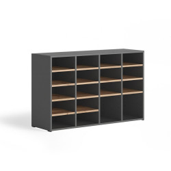Vicco BOTNÍK Lysander, Antracit/Zlatý mocný dub, 104.2 x 65.5 cm s 18 otevřenými přihrádkami