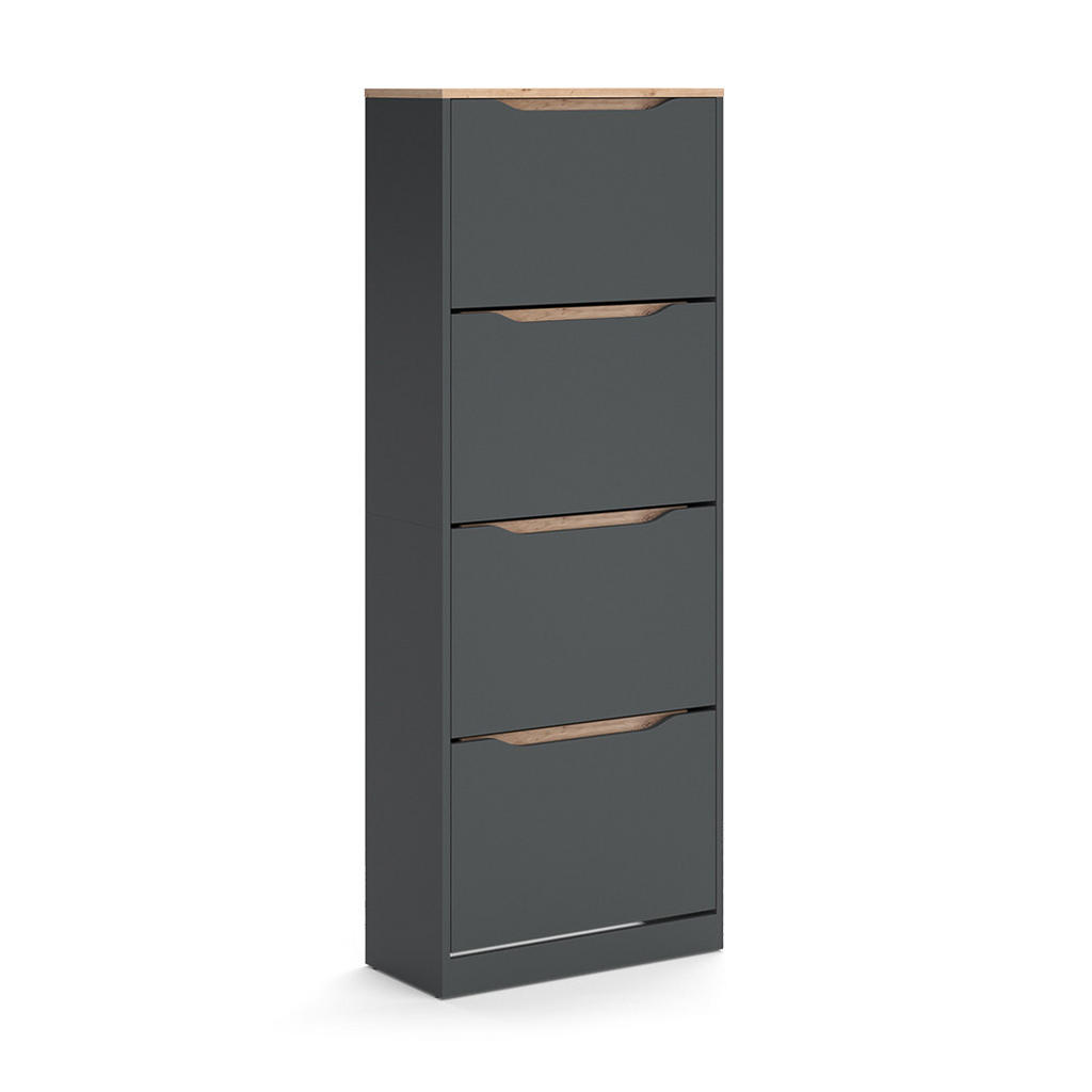 Vicco BOTNÍK NA BOTY Ruben, Antracit/Řemeslný dub, 60.2 x 157.2 cm se 4 přihrádkami