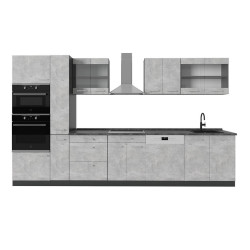 Vicco KOMPLETNÍ KUCHYNĚ R-Line Beton/antracit 350 cm , PD Antracit