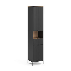 Vicco KOUPELNOVÁ SKŘÍŇKA Eliza, Černá/Dub Viking, 40 x 190 cm s dvířky a zásuvkou