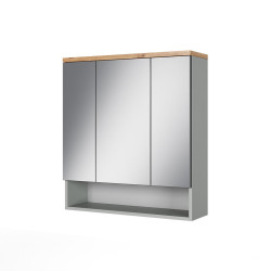 Vicco KOUPELNOVÁ ZRCADLOVÁ SKŘÍŇKA Eden Šedá 70 x 77.5 cm se 3 zrcadlovými dvířky