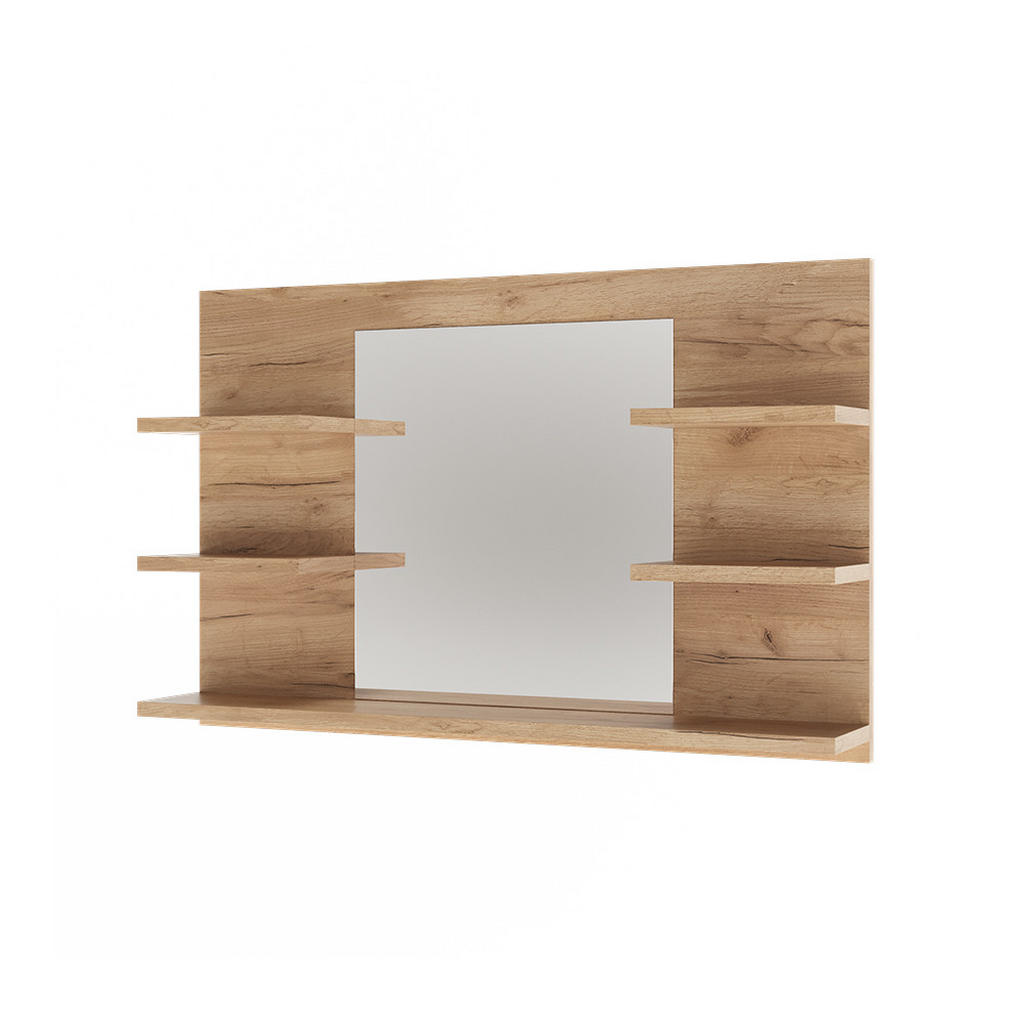 Vicco KOUPELNOVÁ ZRCADLOVÁ SKŘÍŇKA Wilbur Zlatý mocný dub 78 x 50 cm s policemi