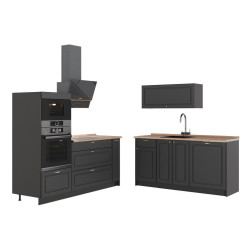 Vicco KUCHYNĚ Fame-Line, Anthrazit-Gold Landhaus/Antracit, 340 cm, PD Dub