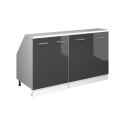 Vicco KUCHYŇSKÁ SKŘÍŇKA POD ŠIKMOU STŘECHU R-Line Antracitový vysoký lesk 140 cm Sada 2 korpusů skříně hloubka 60 cm