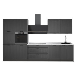 Vicco KUCHYŇSKÝ KOUT Fame-Line, Tmavě šedá/Antracit, 340 cm, PD Mramor