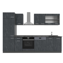 Vicco KUCHYŇSKÝ KOUT R-Line Černý beton/antracit 300 cm bez pracovní desky