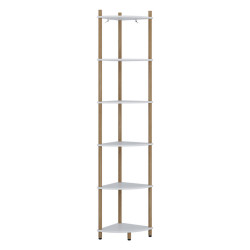 Vicco ROHOVÁ POLICE Bivio Bílá/borovice 29 x 163.5 cm se 6 úložnými přihrádkami