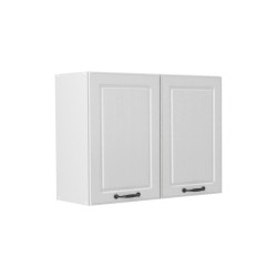 Vicco SKLENĚNÁ KUCHYŇSKÁ SKŘÍŇKA R-Line, Bílý venkovský dům/Bílá, 80 cm