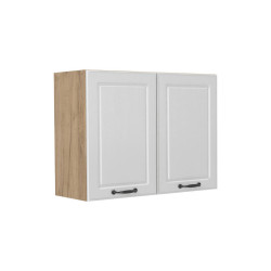 Vicco SKLENĚNÁ KUCHYŇSKÁ SKŘÍŇKA R-Line, Bílý venkovský dům/Zlatý mocný dub, 80 cm