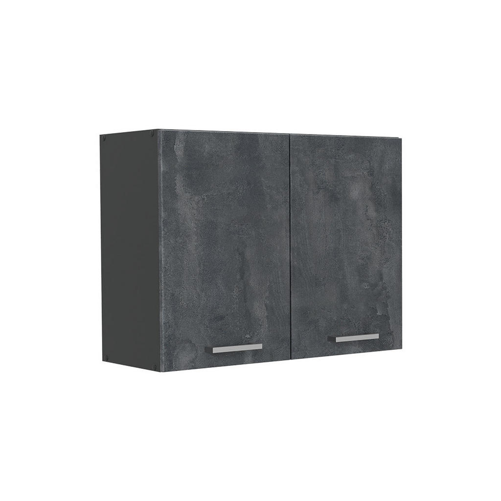 Vicco SKLENĚNÁ KUCHYŇSKÁ SKŘÍŇKA R-Line, Černý beton/Antracit, 80 cm