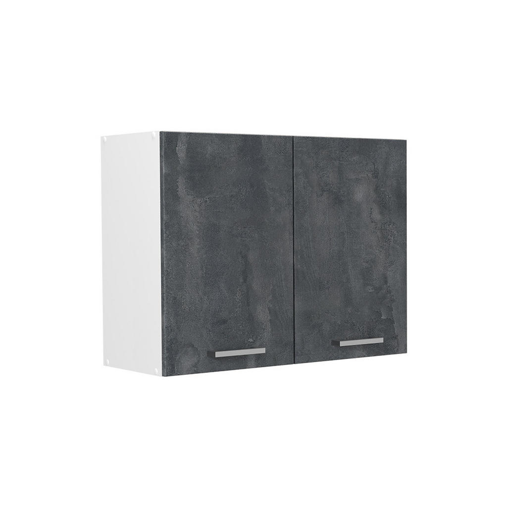 Vicco SKLENĚNÁ KUCHYŇSKÁ SKŘÍŇKA R-Line, Černý beton/Bílá, 80 cm