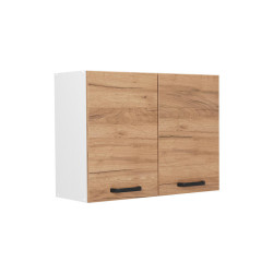 Vicco SKLENĚNÁ KUCHYŇSKÁ SKŘÍŇKA R-Line, Zlatý mocný dub/Bílá, 80 cm
