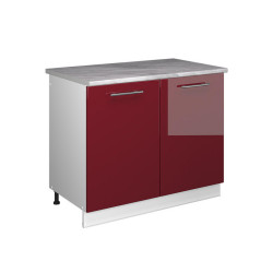 Vicco SKŘÍŇKA POD DŘEZ Fame-Line, Bordó červená vysoký lesk/Bílá, 100 cm, PD Mramor
