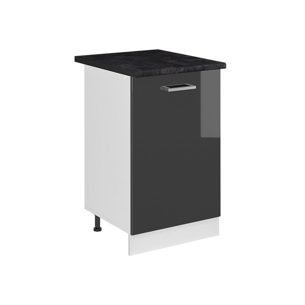 Vicco SPODNÍ SKŘÍŇKA KUCHYŇSKÉ LINKY R-Line, Antracitový vysoký lesk/Bílá, 50 cm pracovná doska antracitová