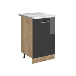 Vicco SPODNÍ SKŘÍŇKA KUCHYŇSKÉ LINKY R-Line, Antracitový vysoký lesk/Zlatý mocný dub, 50 cm pracovná doska Mramor