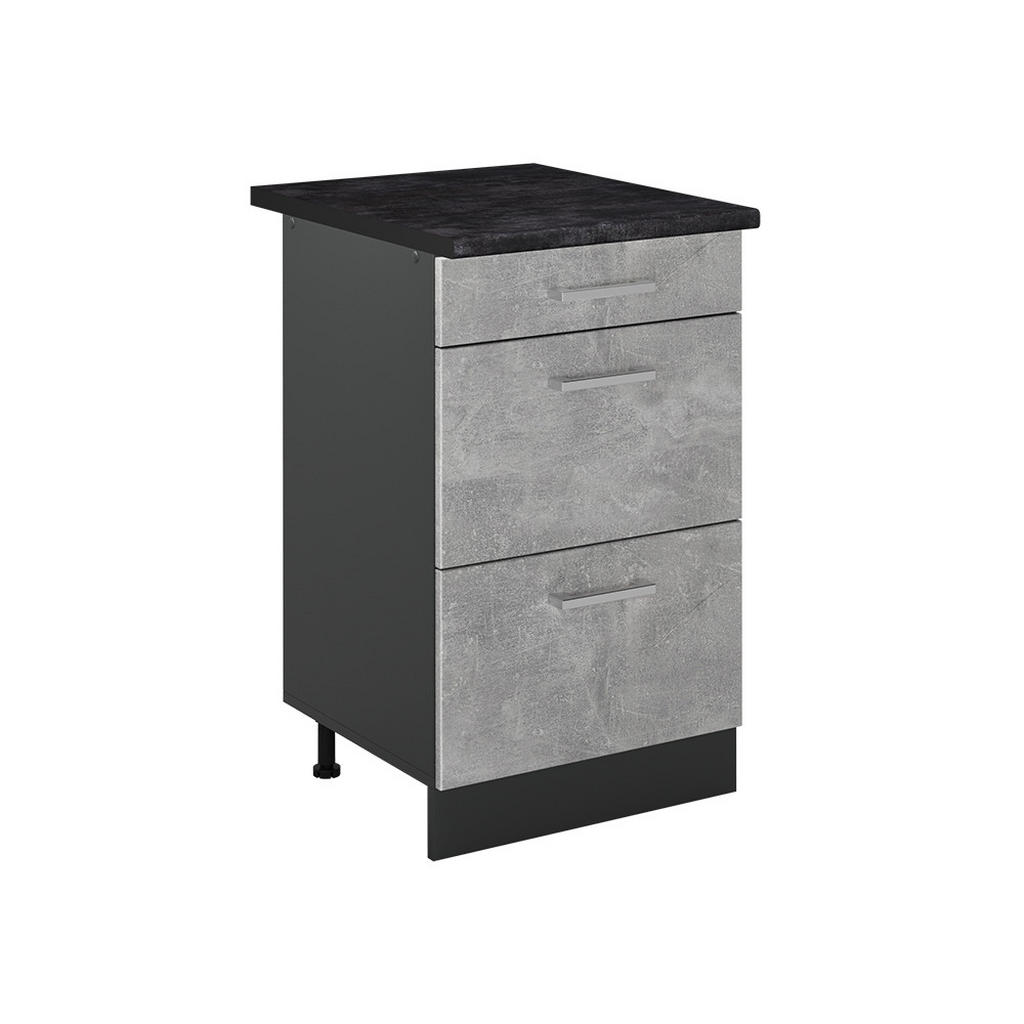 Vicco SPODNÍ SKŘÍŇKA KUCHYŇSKÉ LINKY R-Line, Beton/Antracit, 50 cm pracovná doska antracitová