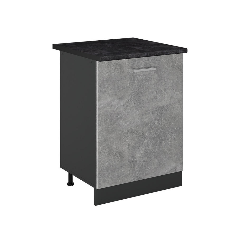 Vicco SPODNÍ SKŘÍŇKA KUCHYŇSKÉ LINKY R-Line, Beton/Antracit, 60 cm s 1 dveřmi pracovná doska antracitová