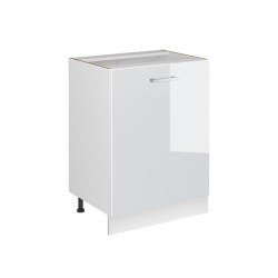 Vicco SPODNÍ SKŘÍŇKA KUCHYŇSKÉ LINKY R-Line, Bílá vysoký lesk/Bílá, 60 cm s 1 dveřmi bez pracovní desky