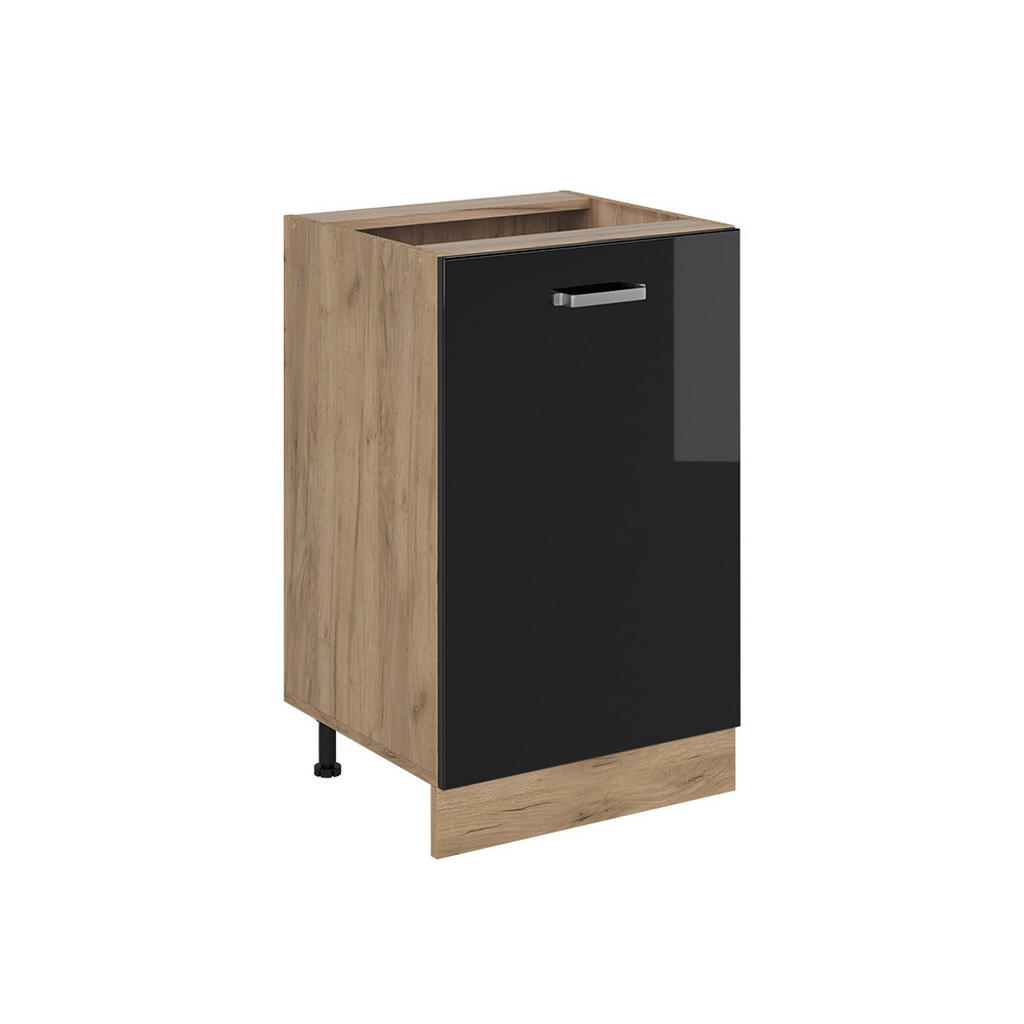 Vicco SPODNÍ SKŘÍŇKA KUCHYŇSKÉ LINKY R-Line, Černý vysoký lesk/Zlatý mocný dub, 50 cm bez pracovní desky
