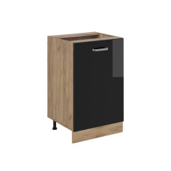 Vicco SPODNÍ SKŘÍŇKA KUCHYŇSKÉ LINKY R-Line, Černý vysoký lesk/Zlatý mocný dub, 50 cm bez pracovní desky