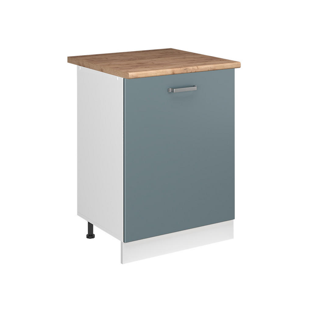 Vicco SPODNÍ SKŘÍŇKA KUCHYŇSKÉ LINKY R-Line, Modrošedá/Bílá, 60 cm s 1 dveřmi pracovná doska Dub Goldkraft