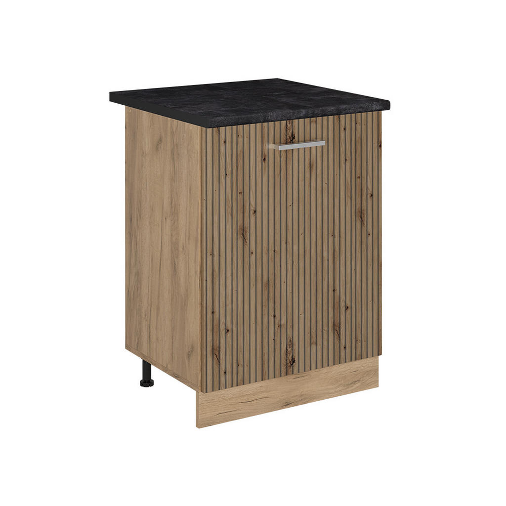 Vicco SPODNÍ SKŘÍŇKA KUCHYŇSKÉ LINKY R-Line, Řemeslný dub/Zlatý mocný dub, 60 cm s 1 dveřmi pracovná doska antracitová