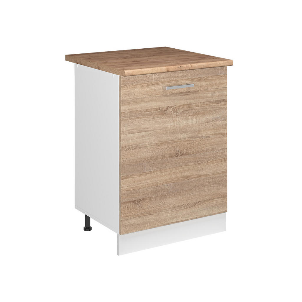 Vicco SPODNÍ SKŘÍŇKA KUCHYŇSKÉ LINKY R-Line, Sonoma/Bílá, 60 cm s 1 dveřmi pracovná doska Dub Goldkraft