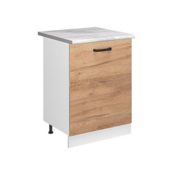 Vicco SPODNÍ SKŘÍŇKA KUCHYŇSKÉ LINKY R-Line, Zlatý mocný dub/Bílá, 60 cm s 1 dveřmi pracovná doska Mramor
