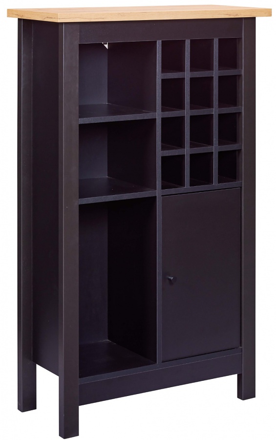 Vinotéka silpa - černá/dub artisan