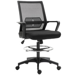 Vinsetto KANCELÁŘSKÁ ŽIDLE Ergonomická kancelářská židle s nastavitelným podnožím, funkce houpání