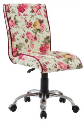 Vintage židle na kolečkách orchid se vzorem - květiny