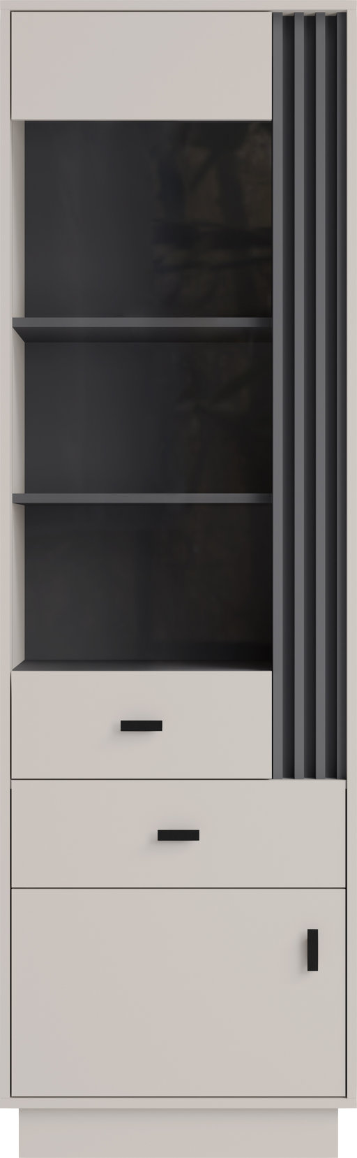 Vitrína AllMo AL3 Barva korpusu + barva dveří: Kašmír + Antracit