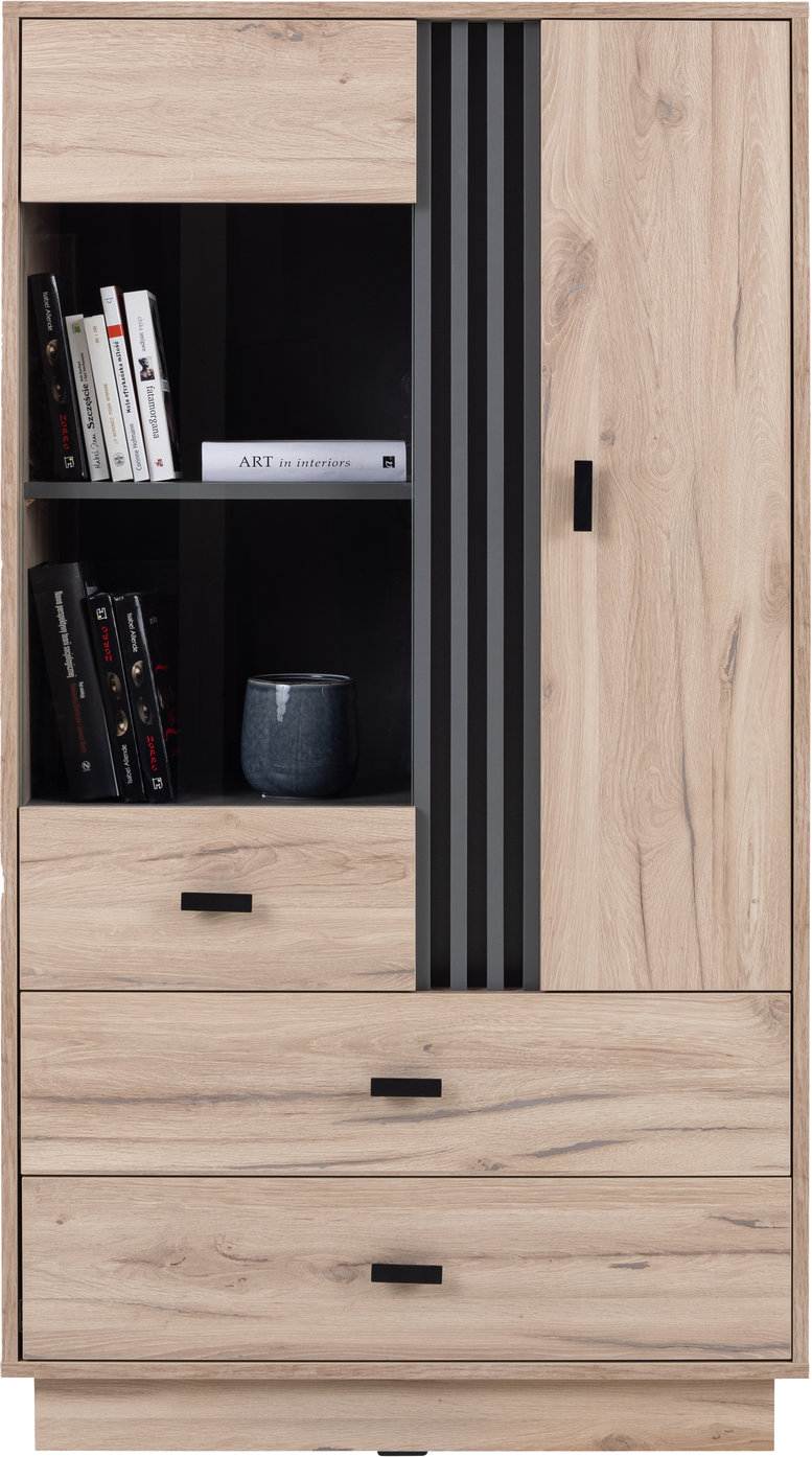 Vitrína AllMo AL4 Barva korpusu + barva dveří: Dub Estena + Antracit