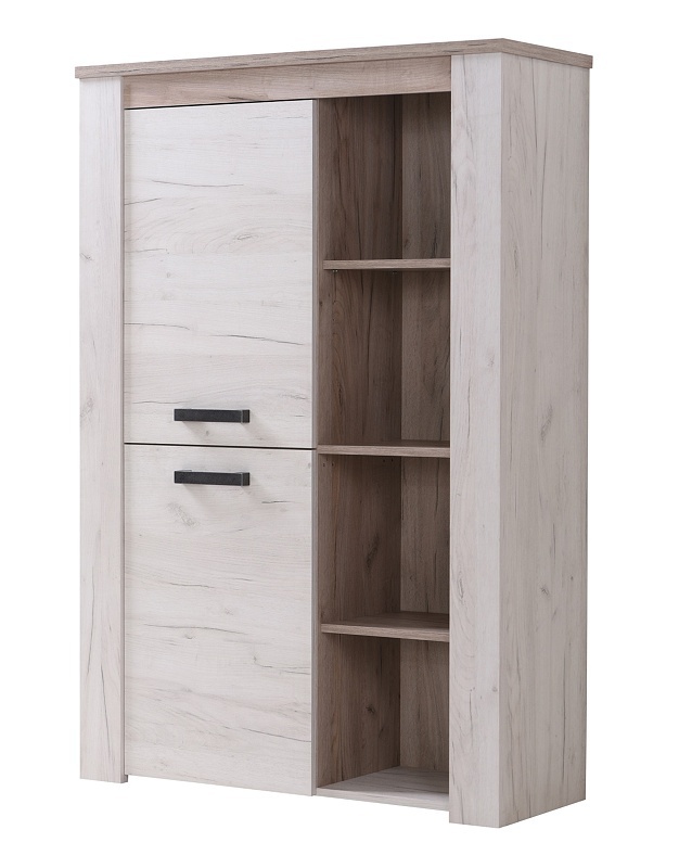 Vitrína henry - dub bílý/dub šedý