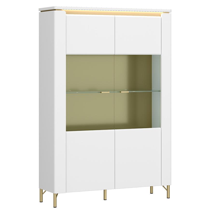 Vitrína Lazio LAZV02 U008/U0802D bílý alpský