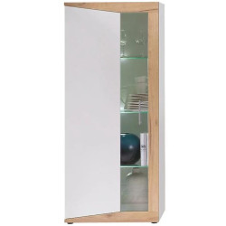 Vitrína Mala Piano 60 cm Bílý/Dub Zlatý, Levá