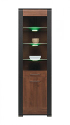 Vitrína naomi 6 l/p-ořech/wenge - s osvětlením led