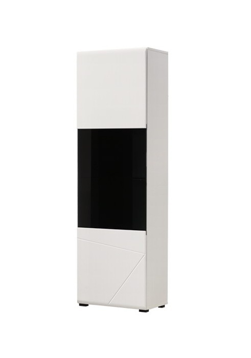 Vitrína s osvětlením heber - bílá/černá