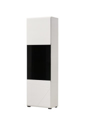 Vitrína s osvětlením heber - bílá/černá