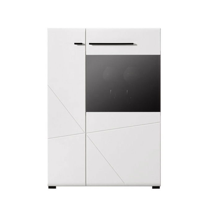 Vitrína široká heber - bílá/černá